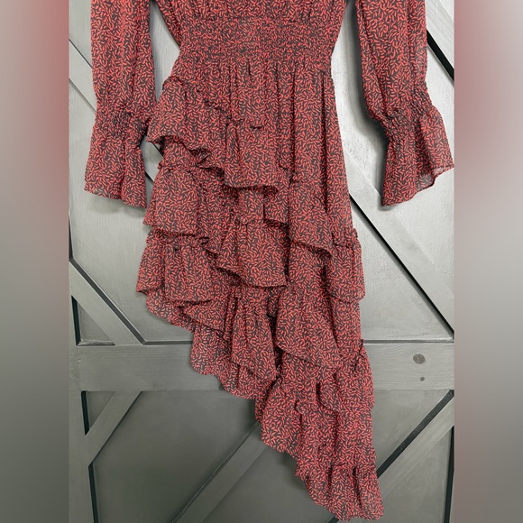 Misa x Revolve Savanna Dress in Mini Red Banana Leaf, Size Small - Picture 4 of 11